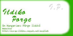 ildiko porge business card
